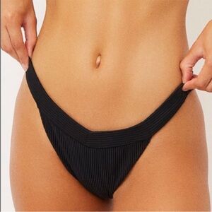 Frankie’s Bikini Black Ribbed Bikini Bottom